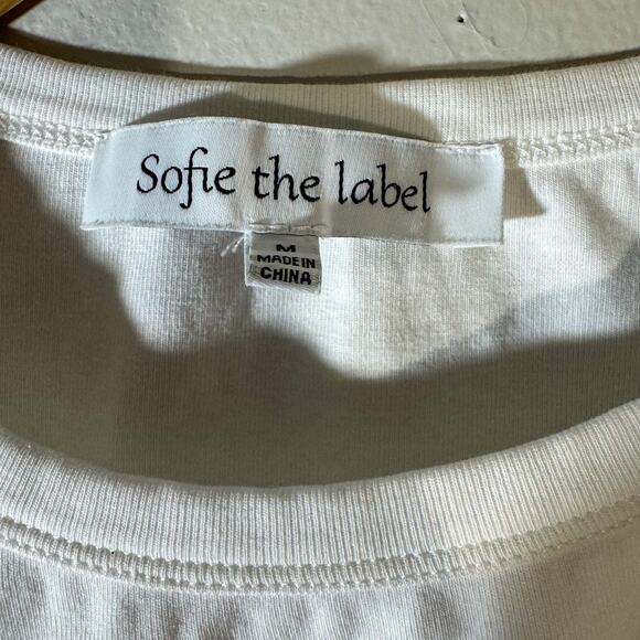 Sofie The Label Corset Seam Cropped T-Shirt White Cotton Medium Bralette Detail - Picture 6 of 6